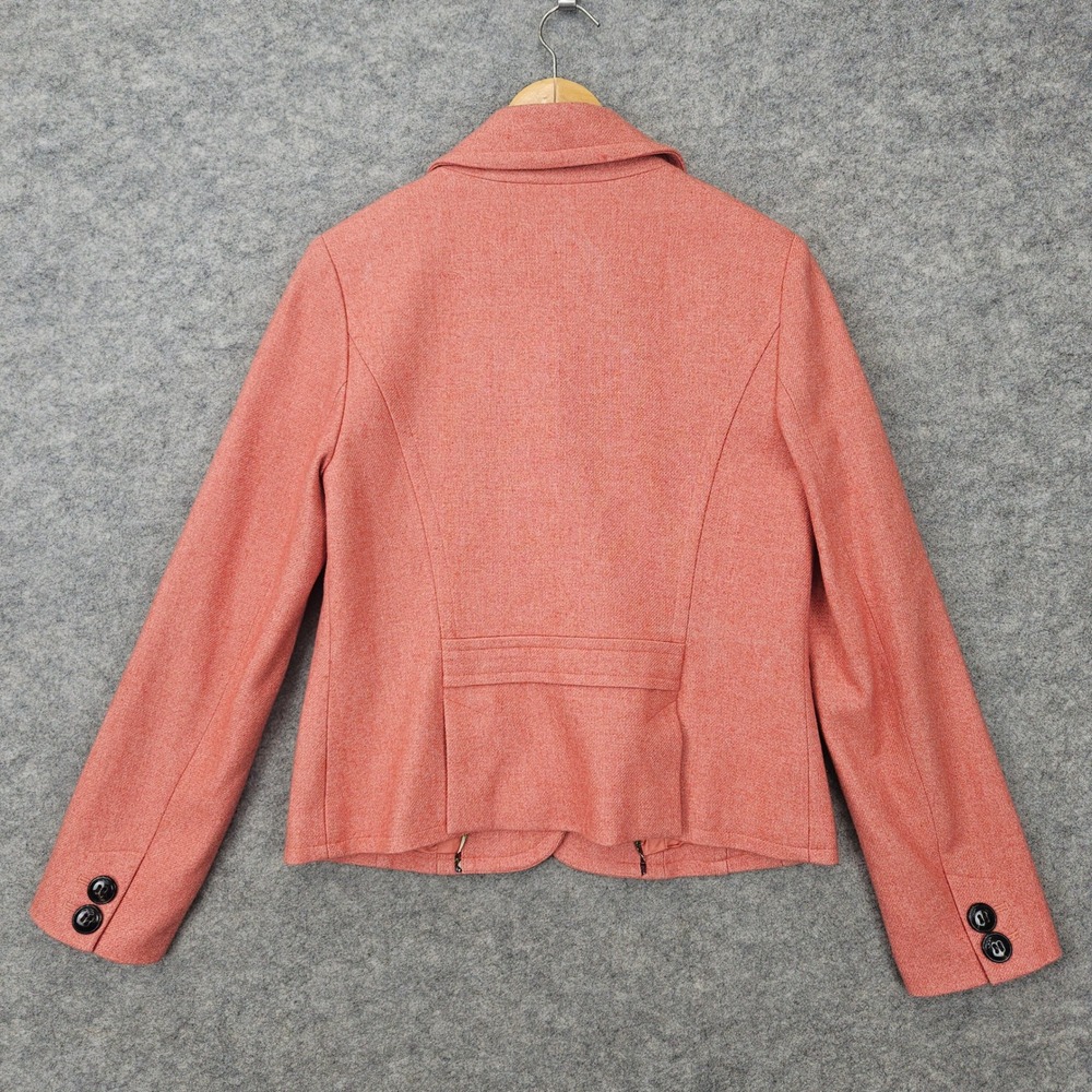 Talbots Women's Coral Pink Wool/Viscose Blend Blazer Size 8 Button Front Jacket - Picture 10 of 11